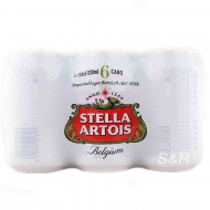 Stella Artois Imported Lager Beer 6 cans 